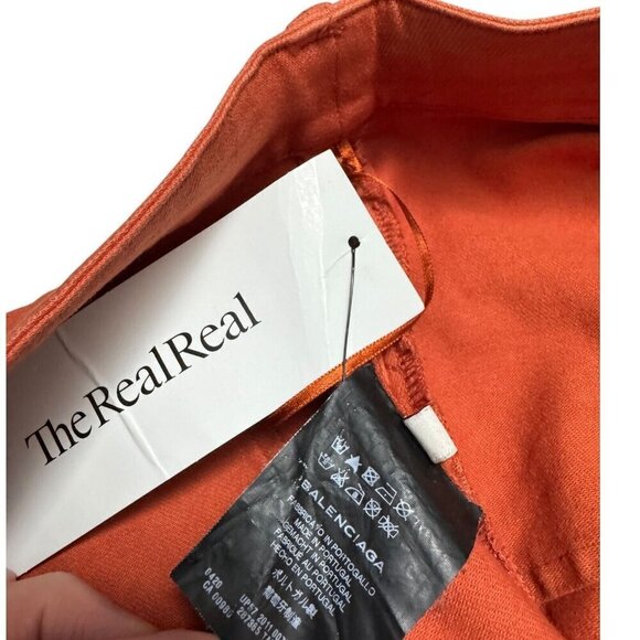 BALENCIAGA Orange Luxury Designer Skinny Leg Ankle Cuff Jean Pants Size 6 Medium - Picture 6 of 8